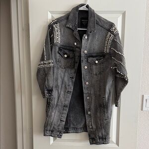 Studded Gray Denim Jacket